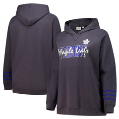 Toronto Maple Leafs Fanatics Women's Plus Size Lightweight Fleece Raglan Pullover Hoodie - Charcoal | US 201302754