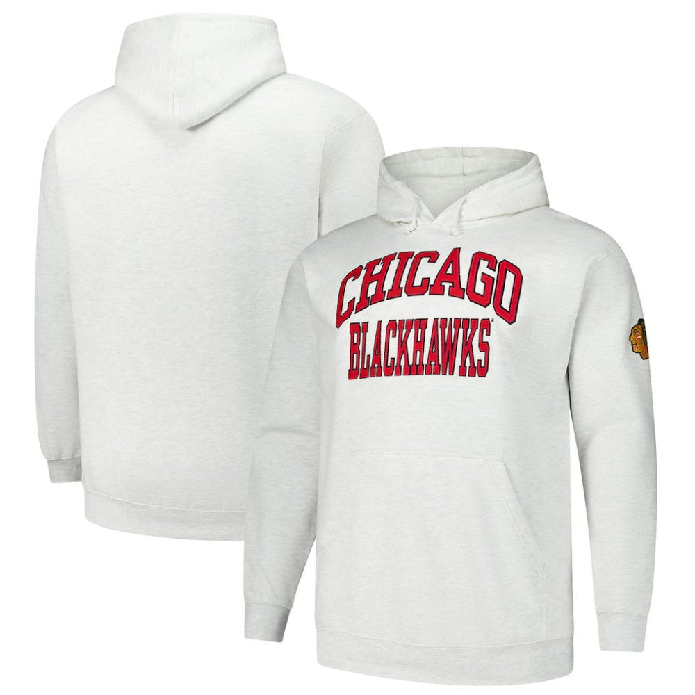 Chicago Blackhawks Fanatics Big & Tall Fleece Pullover Hoodie - Heather Gray | US 201302795