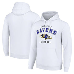 Baltimore Ravens Starter Unisex Logo Pullover Hoodie - White Hoodies