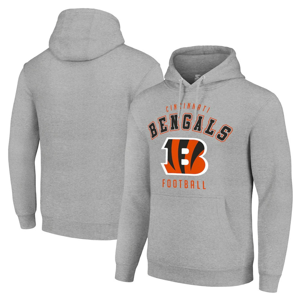 Cincinnati Bengals Starter Unisex Logo Pullover Hoodie - Heather Gray Hoodies