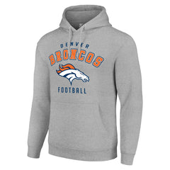 Denver Broncos Starter Unisex Logo Pullover Hoodie - Heather Gray Hoodies