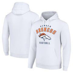 Denver Broncos Starter Unisex Logo Pullover Hoodie - White Hoodies