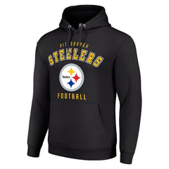 Pittsburgh Steelers Starter Unisex Logo Pullover Hoodie - Black Hoodies