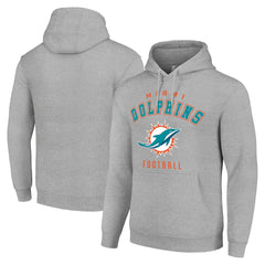 Miami Dolphins Starter Unisex Logo Pullover Hoodie - Heather Gray Hoodies