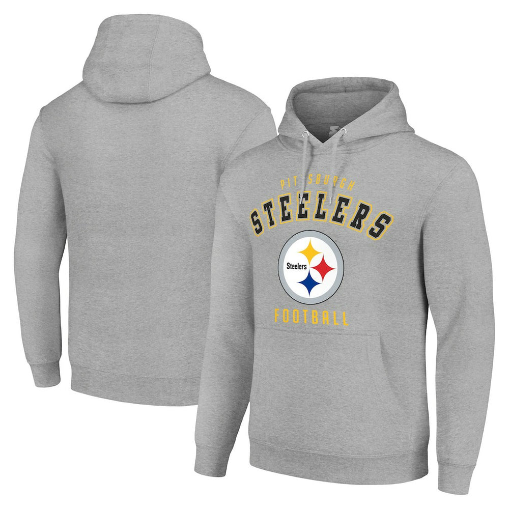 Pittsburgh Steelers Starter Unisex Logo Pullover Hoodie - Heather Gray Hoodies
