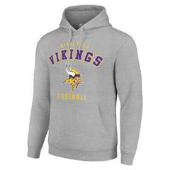 Minnesota Vikings Starter Unisex Logo Pullover Hoodie - Heather Gray Hoodies