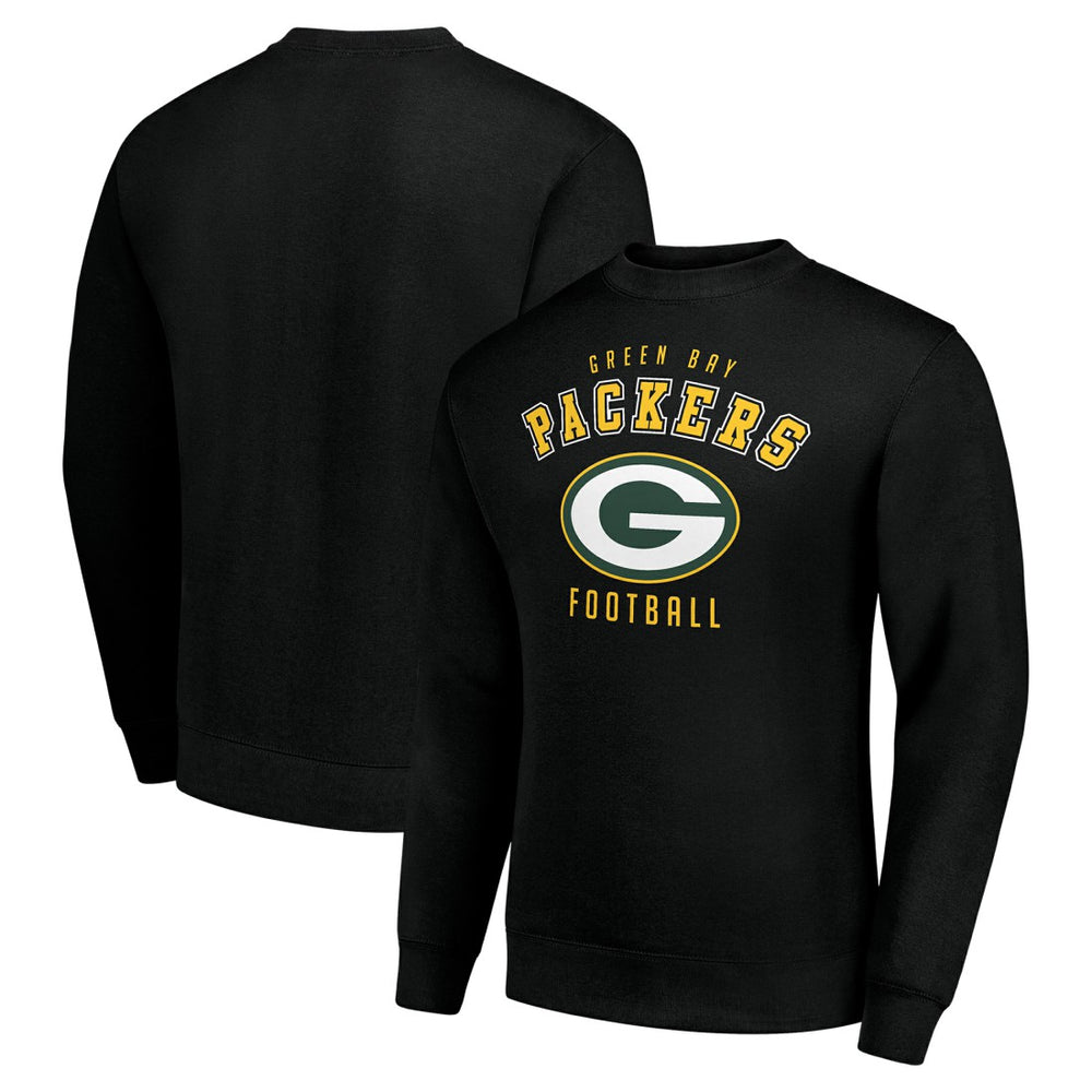 Green Bay Packers Starter Team Logo Pullover Sweatshirt - Black Pullover
