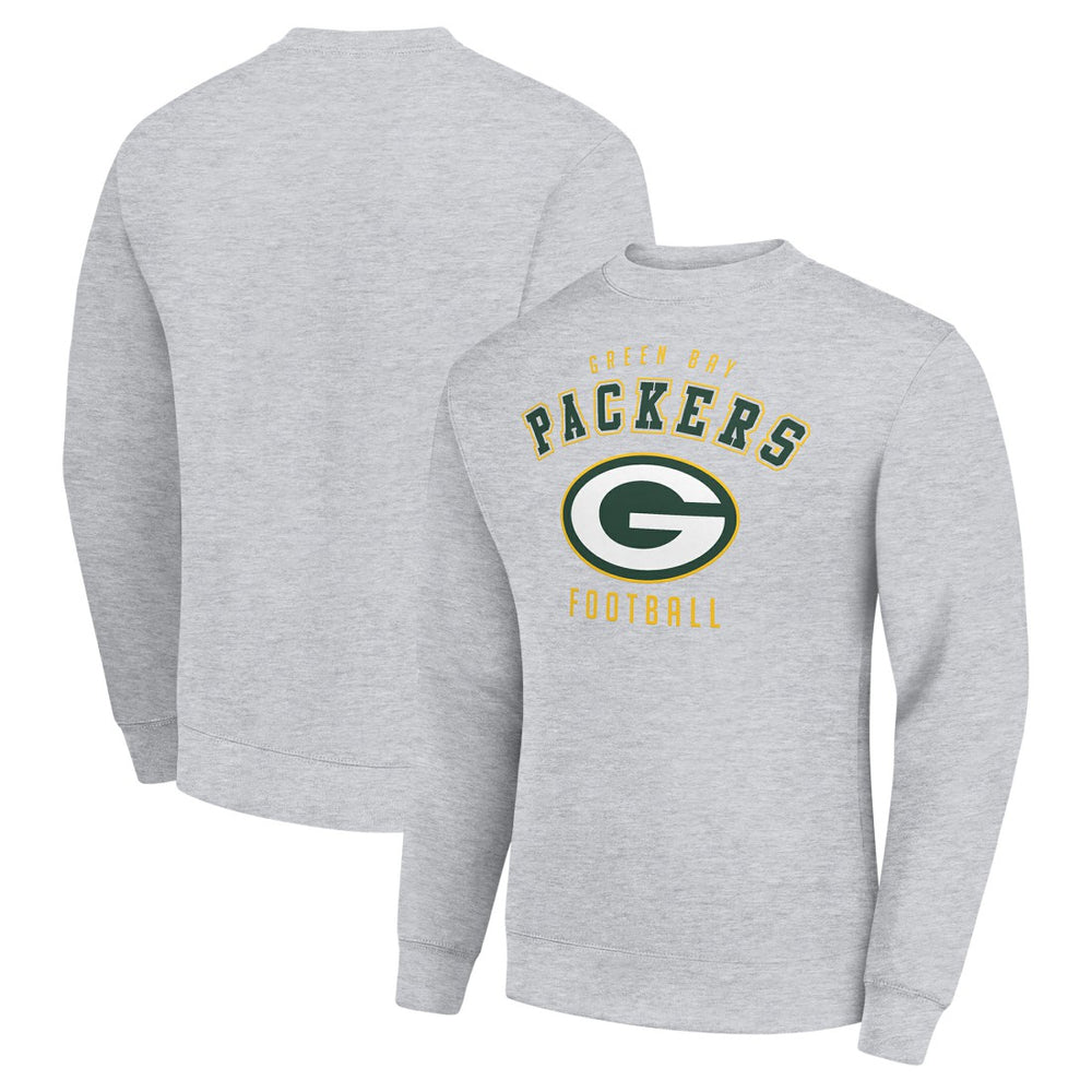 Green Bay Packers Starter Team Logo Pullover Sweatshirt - Heather Gray Pullover