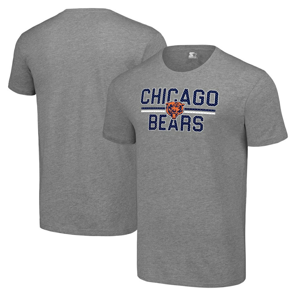 Chicago Bears Starter Team Mesh Print Graphic T-Shirt - Heather Gray T-shirts