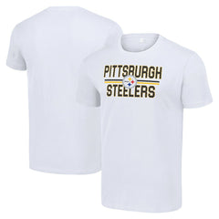 Pittsburgh Steelers Starter Team Mesh Print Graphic T-Shirt - White T-shirts
