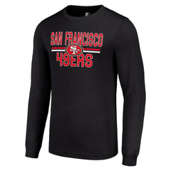 San Francisco 49ers Starter Team Mesh Print Graphic Long Sleeve T-Shirt - Black T-shirts