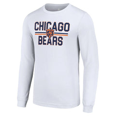 Chicago Bears Starter Team Mesh Print Graphic Long Sleeve T-Shirt - White T-shirts