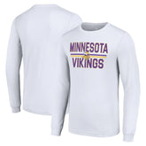 Minnesota Vikings Starter Team Mesh Print Graphic Long Sleeve T-Shirt - White T-shirts