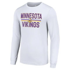 Minnesota Vikings Starter Team Mesh Print Graphic Long Sleeve T-Shirt - White T-shirts