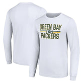 Green Bay Packers Starter Team Mesh Print Graphic Long Sleeve T-Shirt - White T-shirts