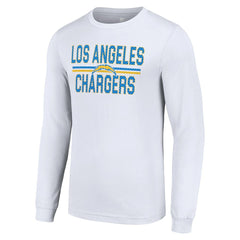 Los Angeles Chargers Starter Team Mesh Print Graphic Long Sleeve T-Shirt - White T-shirts