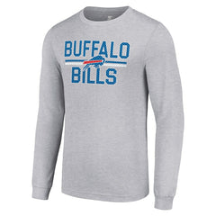Buffalo Bills Starter Team Mesh Print Graphic Long Sleeve T-Shirt - Heather Gray T-shirts