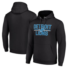 Detroit Lions Starter Unisex Team Mesh Print Graphic Tri-Blend Pullover Hoodie - Black Hoodies