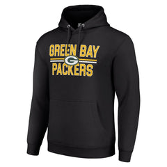 Green Bay Packers Starter Unisex Team Mesh Print Graphic Tri-Blend Pullover Hoodie - Black Hoodies