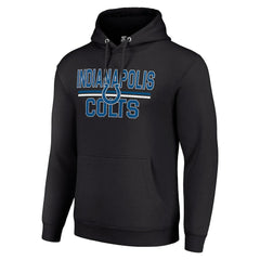Indianapolis Colts Starter Unisex Team Mesh Print Graphic Tri-Blend Pullover Hoodie - Black Hoodies