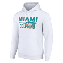 Miami Dolphins Starter Unisex Team Mesh Print Graphic Tri-Blend Pullover Hoodie - White Hoodies