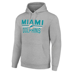 Miami Dolphins Starter Unisex Team Mesh Print Graphic Tri-Blend Pullover Hoodie - Heather Gray Hoodies
