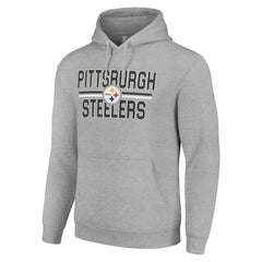 Pittsburgh Steelers Starter Unisex Team Mesh Print Graphic Tri-Blend Pullover Hoodie - Heather Gray Hoodies