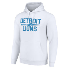 Detroit Lions Starter Unisex Team Mesh Print Graphic Tri-Blend Pullover Hoodie - White Hoodies