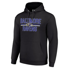 Baltimore Ravens Starter Unisex Team Mesh Print Graphic Tri-Blend Pullover Hoodie - Black Hoodies