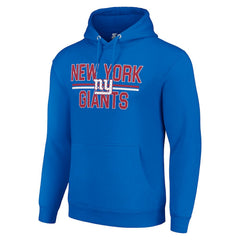 New York Giants Starter Unisex Team Mesh Print Graphic Tri-Blend Pullover Hoodie - Royal Hoodies