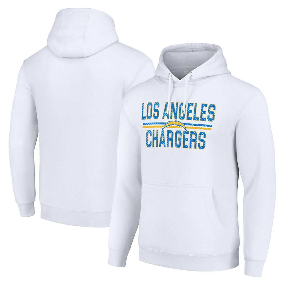 Los Angeles Chargers Starter Unisex Team Mesh Print Graphic Tri-Blend Pullover Hoodie - White Hoodies