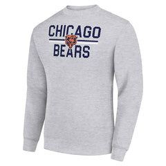 Chicago Bears Starter Team Mesh Print Graphic Pullover Sweatshirt - Heather Gray Pullover