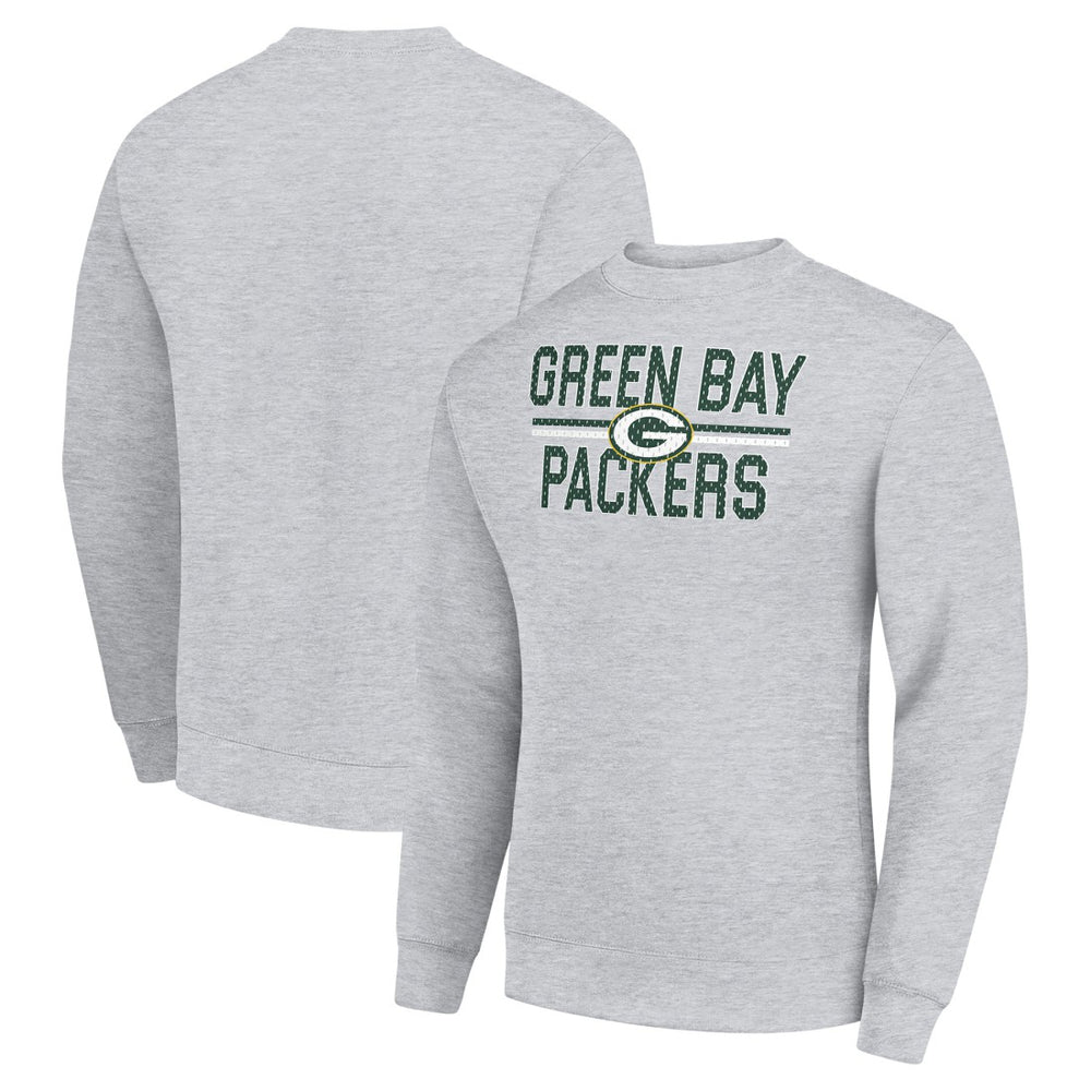 Green Bay Packers Starter Team Mesh Print Graphic Pullover Sweatshirt - Heather Gray Pullover