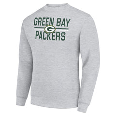 Green Bay Packers Starter Team Mesh Print Graphic Pullover Sweatshirt - Heather Gray Pullover