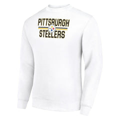 Pittsburgh Steelers Starter Team Mesh Print Graphic Pullover Sweatshirt - White Pullover