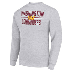 Washington Commanders Starter Team Mesh Print Graphic Pullover Sweatshirt - Heather Gray Pullover