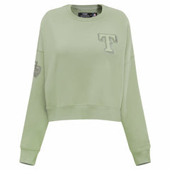 Texas Rangers Pro Standard Women's Neutral Oversized Boxy Cropped Pullover Sweatshirt - Green Pullover