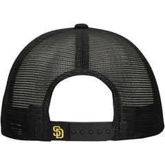 San Diego Padres New Era Retro Bold A-Frame Trucker 9FORTY Adjustable Hat - Black Hats