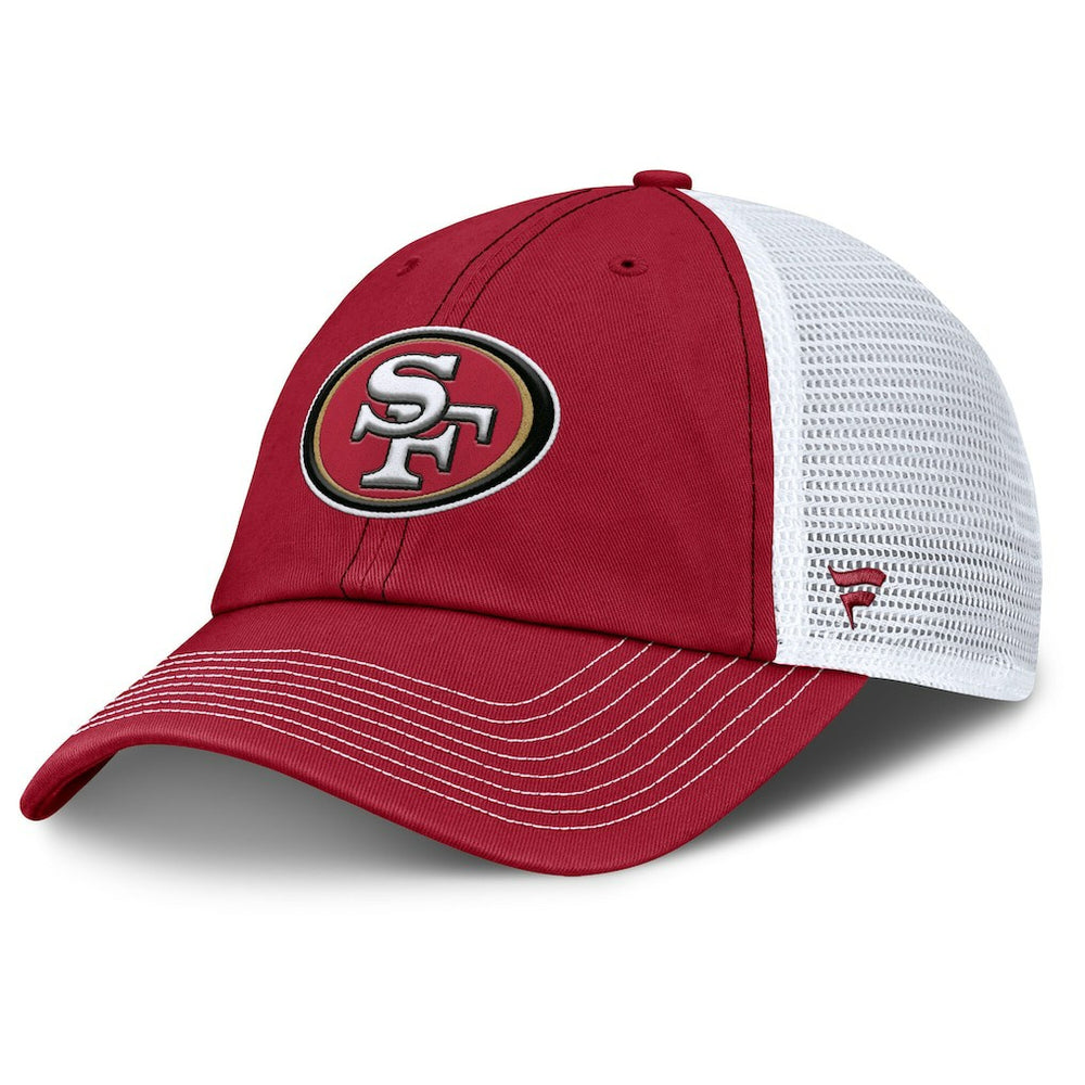 San Francisco 49ers Trucker Adjustable Hat - Scarlet/White Hats