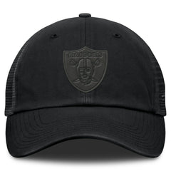 Las Vegas Raiders Basic Black on Black Trucker Adjustable Hat