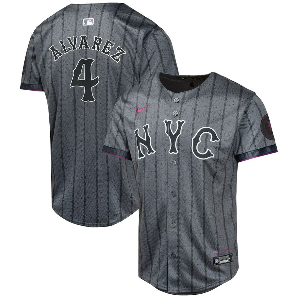 Francisco Alvarez New York Mets Nike Youth 2024 City Connect Limited Player Jersey - Graphite Jerseys