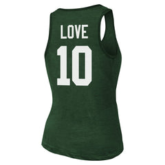 Jordan Love Green Bay Packers Majestic Threads Women's Name & Number Tri-Blend Tank Top - Green Tops