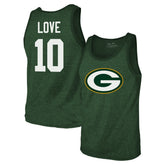 Jordan Love Green Bay Packers Majestic Threads Tri-Blend Player Name & Number Tank Top - Green Tops