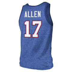 Josh Allen Buffalo Bills Majestic Threads Tri-Blend Player Name & Number Tank Top - Royal Tops