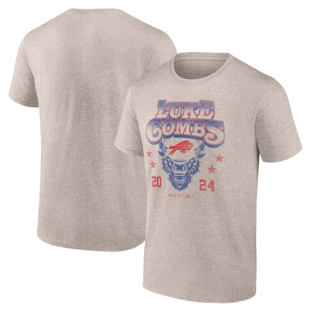Luke Combs x Buffalo Bills Growin' Up and Gettin' Old Tour T-Shirt - Tan T-shirts