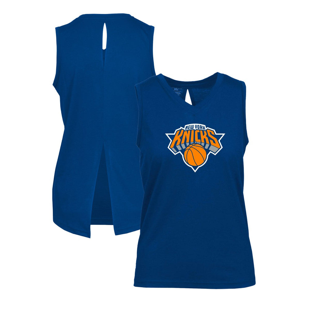 New York Knicks Levelwear Women's Paisley Core V-Neck Tank Top Blue