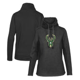 Milwaukee Bucks Levelwear Women's Loop Core Funnel Neck Pullover Sweatshirt Black