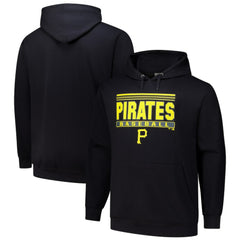 Pittsburgh Pirates Stack Fleece Pullover Hoodie - Black Hoodies