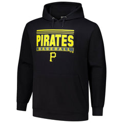 Pittsburgh Pirates Stack Fleece Pullover Hoodie - Black Hoodies