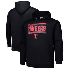 Texas Rangers Stack Fleece Pullover Hoodie - Black Hoodies
